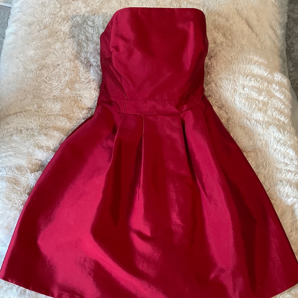 Vineyard Vines Holiday Strapless Red Silk Dress: Size 0